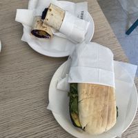 ‘Hot dog’ wrap and grilled veggies sandwich  at Capre e Cavoli in Brescia