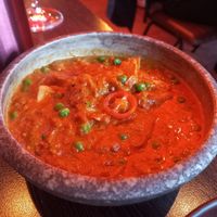 Jackfruit and peas curry at Tindli in Croydon