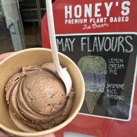 Coffee w/ Chocolate Freckles  at Honey's - Queen St E in Toronto