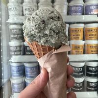 1 Scoop of Mint Chocolate Chip in a Waffle Cone  at Honey's - Queen St E in Toronto