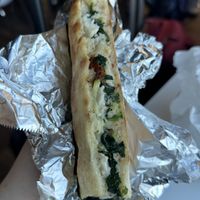 Vegan feta, sundried tomatoes and spinach   at Pizzeria L'Angelo in Venice