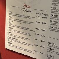 Pizza menu  at Pizzeria L'Angelo in Venice