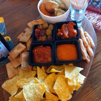 Fully vegan charcuterie board at Proeflokaal en Bier Museum Wertha Mouttoren in Weert