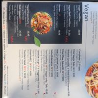 Vegan menu at Ayara Thai Street Cafe in St Augustine