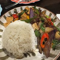 Basil eggplant tofu   at Ayara Thai Street Cafe in St Augustine