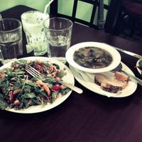 minerals and vitamins salad and heart healthy soup at Green Leaf in Framingham