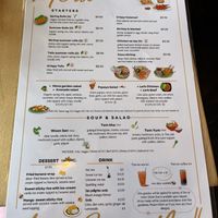 Vegan options clearly marked with green leaf   at Mona's Super Noodle in Baltimore