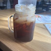Thai ice tea with almond milkk  at Mona's Super Noodle in Baltimore