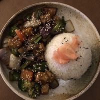 The tofu and veg wok dish with rice which was nice   at Kintsugi in Karlovac