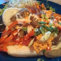 Vegan Cheese steak at Black Lodge in Vancouver BC, Canada at The Black Lodge - Kingsway in Vancouver