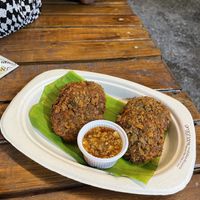 Mushroom cakes  at Happy Vegan in Koh Samui