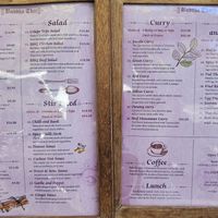 Menu at Buddha Thai in Launceston