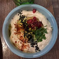 Hummus with upside down kofta at Tawook Lab in Helsinki