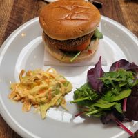 Vegan Burger at Lone Tree Cafe  in Llanberis