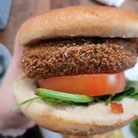 Vegan Burger at Lone Tree Cafe  in Llanberis