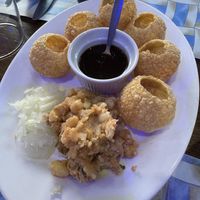 Vegan pani puri  at Bites of India Botanic in Belfast