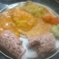 Puttu with dal, sambhar and chutneys. at Amirthaa in Colombo