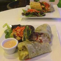 chickens friend wrap and a spicy cactus wrap  at Choices Cafe in Miami