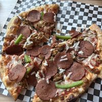 Vegan deluxe pizza  at The Pizza Bar in Denver