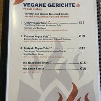 Vegane Speisekarte  at Hanoi Flame in Luebeck