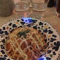 Vegan pasta bolognese. at Basta  in Uppsala