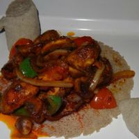 Spicy mushroom vegan starter at DAS Ethiopian in Washington