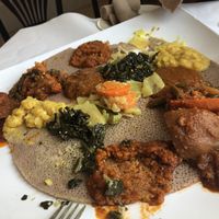Vegetarian sampler (2 orders) at DAS Ethiopian in Washington
