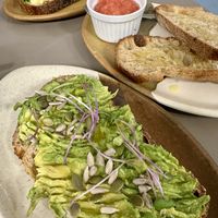 Avocado toast and tomato toast!  at Cuptural Coffee in Gran Canaria