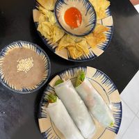 Fried wantan and summer rolls at Mộc Lam An Vegan in Hoi An