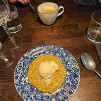 Amaretto risotto for dessert at Segreto in Helsinki