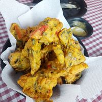 Pakoras ( mix veg) are awesome ! at Rama Cafe in Rishikesh