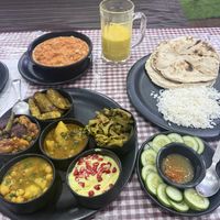 carrot halwa & thali set  at Rama Cafe in Rishikesh