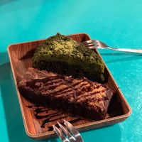 Matcha crumble and peanut butter brownie at Well Dressed Salad Bar and Cafe in Central Singapore