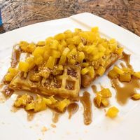 Mango Colada Waffles at Well Dressed Salad Bar and Cafe in Central Singapore