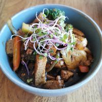 Fried tofu with vegetables at KobKun in Ry