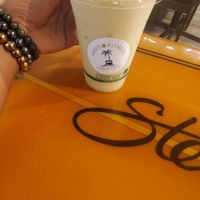 Caribbean Cucuber: Cucumber, pineapple,, banana, ginger & coconut water at Oasis Fitness Gym and Cafe in Hopkins