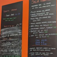 Menus at Steam Bunny in Edinburgh
