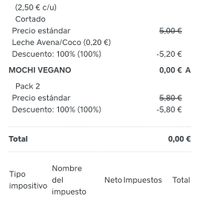 Factura (suplemento por leche vegetal) 😠 at Momo Dochi in Madrid