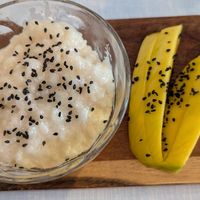 Mango and sticky rice (dessert) at All Good Things Vegan in Paignton