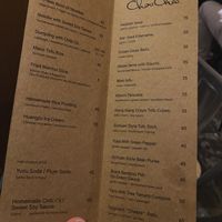 Menu (April 25)  at chaochao. vegan food and natural wine bar in Beijing