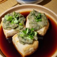 Xiang Xiang Crispy Tofu Cubes: Absolute perfection—crispy on the outside, soft on the inside, with an amazing sauce and seasoning at chaochao. vegan food and natural wine bar in Beijing