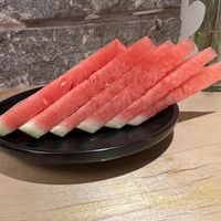 Complimentary Watermelon for Dessert   at chaochao. vegan food and natural wine bar in Beijing