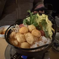 Hot pot  at chaochao. vegan food and natural wine bar in Beijing