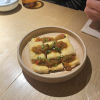 Hunnan tofu  at chaochao. vegan food and natural wine bar in Beijing