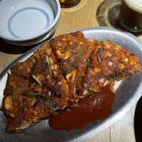 Kimchi Pancake.  at chaochao. vegan food and natural wine bar in Beijing