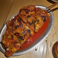 Kimchi pancake at chaochao. vegan food and natural wine bar in Beijing