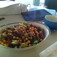 Beans peas olives lovely salad variation at Kake & Kocktail in Sevenoaks