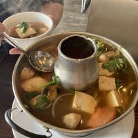 Tom Yum soup  at Araya's Place in Los Angeles