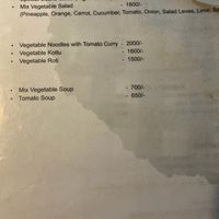 vegan menu page 2 at Jasmine Cafe and Sea Food Restaurant in Tangalle