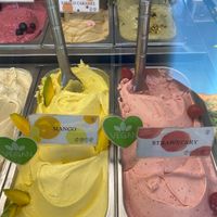 Mango and strawberry   at Gelato Factory Single Fin in Pecatu